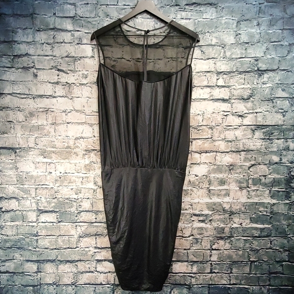 BCBGMaxAzria | Gothic Black Ruched Blouson Dress - Picture 8 of 10